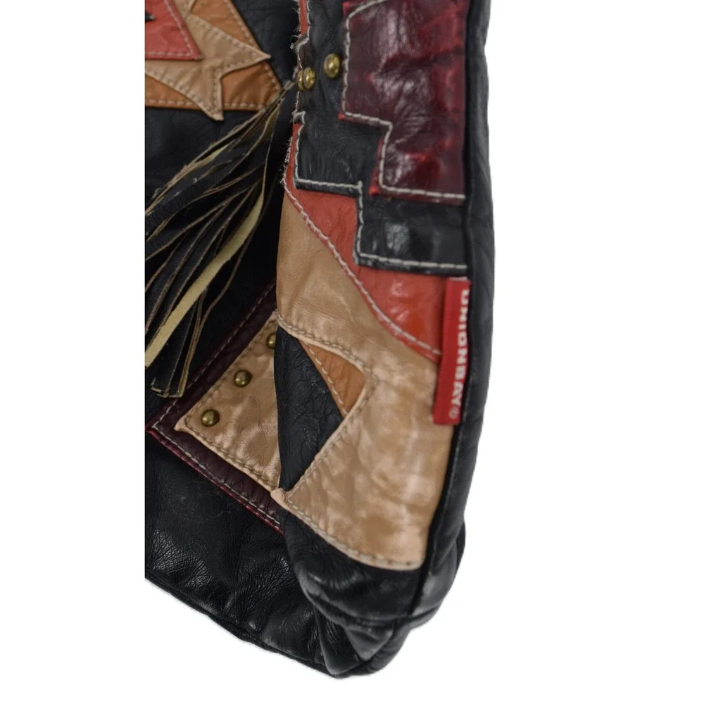 Unionbay Hobo Bag Women Large Black Multicolor Patchwork Good Southwestern Boho